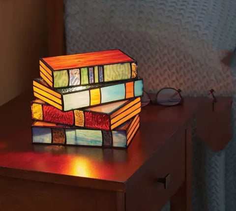Stacked Books Decorative Desk Lamp