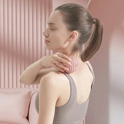 Durable sport massage ball. Spiky design for myofascial release, deep - tissue work, trigger points, muscle recovery & pain reli