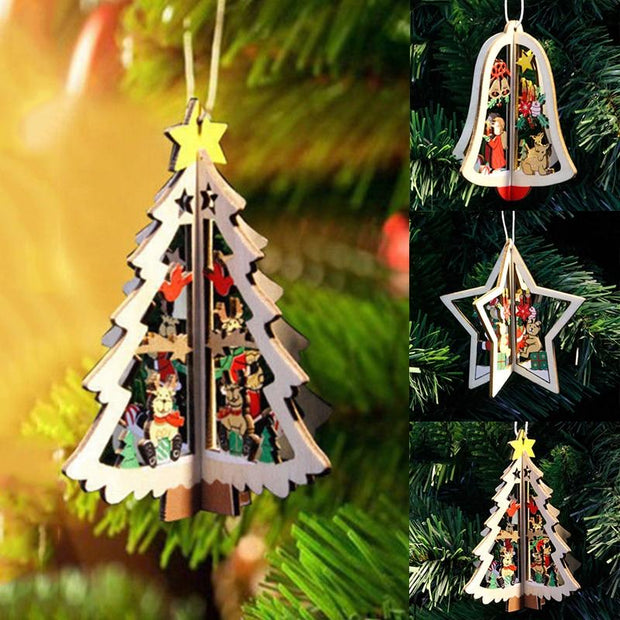 Christmas Tree Ornaments Hanging Xmas Tree Decor 3D Pendants