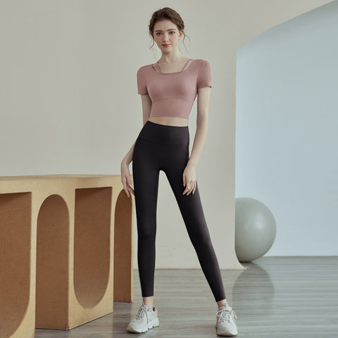 Short sleeved set professional Pilates exercise running training fitness suit