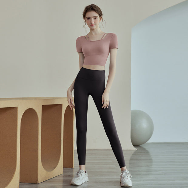 Short sleeved set professional Pilates exercise running training fitness suit