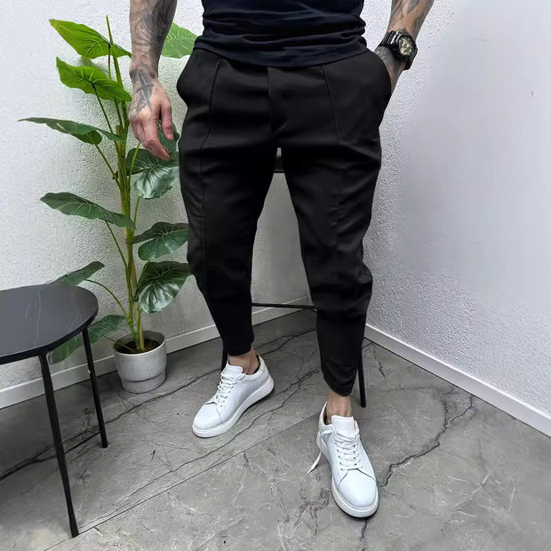 Casual slim fit small legged work pants outdoor long pants fitness pants