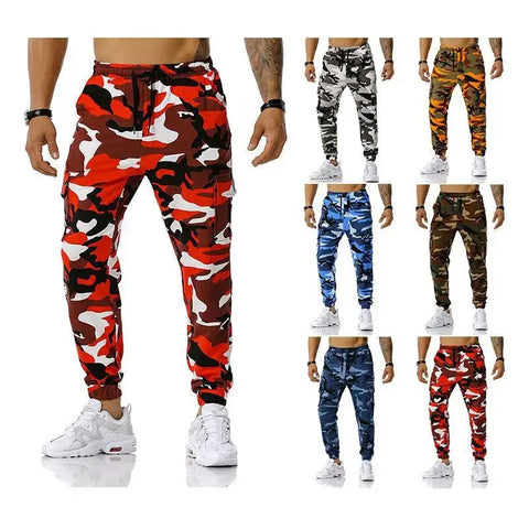 New Men's Camouflage Jogging Pants Outdoor Sweatpants Football Training Pants Fitness Loose Fit Casual