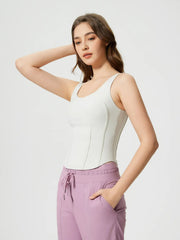 Short slim fit and slimming sports vest for women with chest cushion beautiful back sleeveless fitness yoga suit