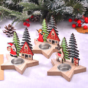 Christmas Decoration New Product Christmas Wooden Candle Stand Desktop Decoration Christmas Daily Necessities