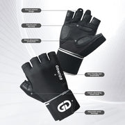 Fitness gloves with microfiber anti slip and wear-resistant design half finger gloves with straps ﻿
