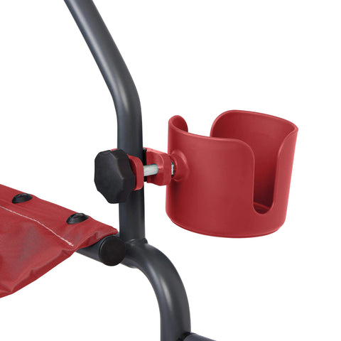Medline Universal Cup Holder Red - Versatile Mobility Accessory for Rollator Walkers Transport Chairs and Wheelchairs