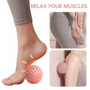 Durable sport massage ball. Spiky design for myofascial release, deep - tissue work, trigger points, muscle recovery & pain reli