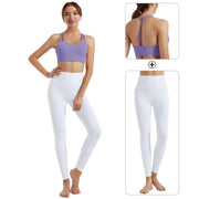 Yoga clothing set women's shock-absorbing gathering sports bra high waist and hip lifting fitness pants two-piece set