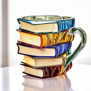 Colorful Books Coffee Cup Unique Stacked Books Coffee Cup