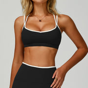 Seamless Sports Bra Quick-Dry Fitted Cross-Back Athletic Tank Top Running Fitness Sports Bra