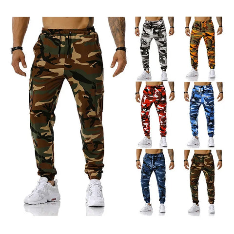 New Men's Camouflage Jogging Pants Outdoor Sweatpants Football Training Pants Fitness Loose Fit Casual
