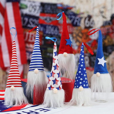 American Independence Day National Day with lights faceless old man pendant new product Rudolph ornaments children's gift