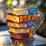 Colorful Books Coffee Cup Unique Stacked Books Coffee Cup
