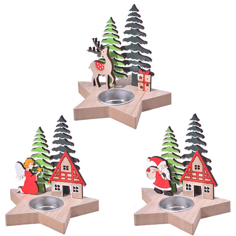Christmas Decoration New Product Christmas Wooden Candle Stand Desktop Decoration Christmas Daily Necessities