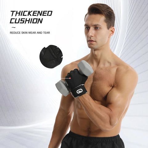 Fitness gloves with microfiber anti slip and wear-resistant design half finger gloves with straps ﻿