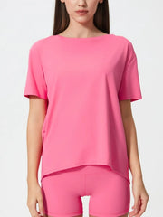 Sports short sleeved women's running fitness yoga clothes top t-shirt