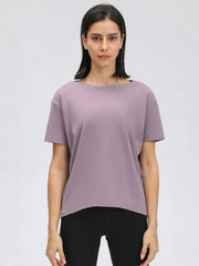 Sports short sleeved women's running fitness yoga clothes top t-shirt