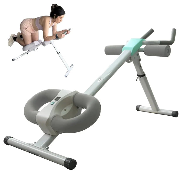 Ab Workout Equipment Abdominal Trainer Adjustable Ab Machine at Home Gym Foldable Abdominal Exercise Machine Core & Ab Trainer Machine for Stomach Workout with LCD Monitor