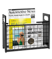 Cedwnuer Magazine Rack Magazine Holder for Desktop and Home Office Magazine Basket Decorative Books Organizer Farmhouse File Storage Basket for Magazines Books Newspapers Tablets Black