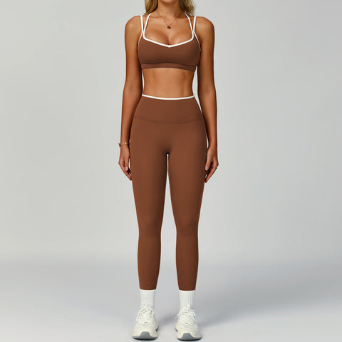 Set for Women - Tight-Fitting Backless Yoga Suit for Outdoor Fitness