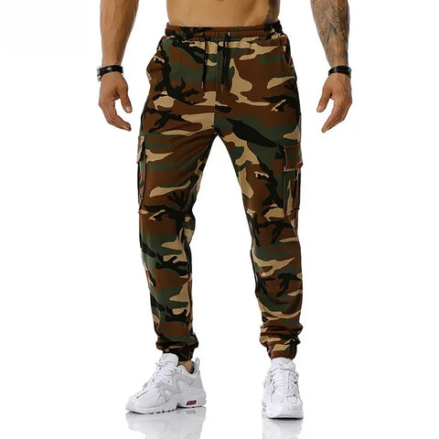 New Men's Camouflage Jogging Pants Outdoor Sweatpants Football Training Pants Fitness Loose Fit Casual