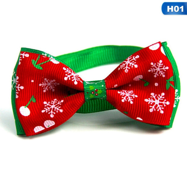 Christmas Holiday Pet Cat Dog Collar Bow Tie Adjustable Neck Strap Cat Dog Grooming Accessories Pet Product Supplies Christmas