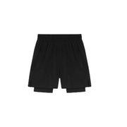 Men's Above-Knee Double-Layer Shorts Anti-Chafing Running Training Elastic Quick-Dry Sports Fitness Pants