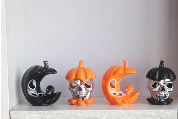 Style Halloween Moon Candle Light New Product Ghost Festival Decoration Props 9CM LED Light Colorful Night Light Moon Light