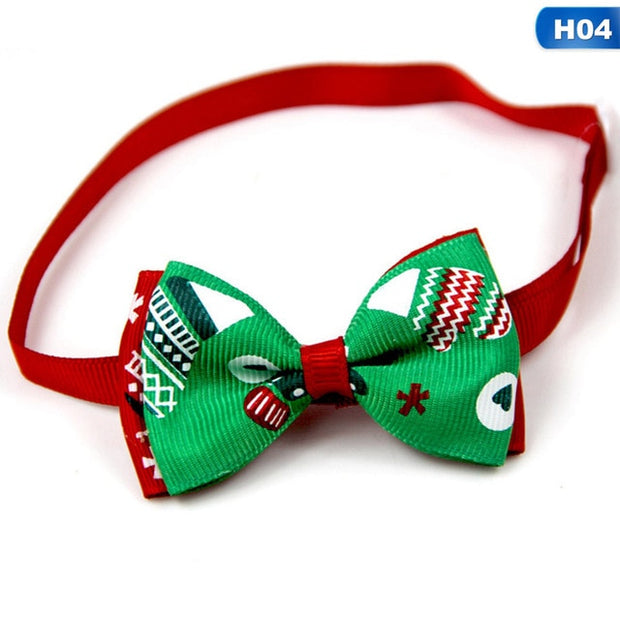Christmas Holiday Pet Cat Dog Collar Bow Tie Adjustable Neck Strap Cat Dog Grooming Accessories Pet Product Supplies Christmas