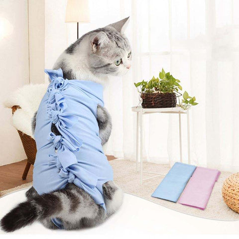 Pet Postoperative Recovery Clothes Female Cat Straps Sterilization Clothes Cat Weaning Clothes Breathable Physiological Clothes Anti-Licking And Anti-Biting