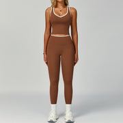 Set for Women - Tight-Fitting Backless Yoga Suit for Outdoor Fitness