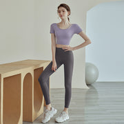 Short sleeved set professional Pilates exercise running training fitness suit