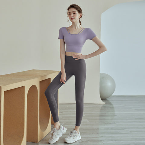 Short sleeved set professional Pilates exercise running training fitness suit