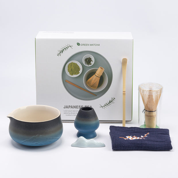 Premium 8-piece Matcha Set: Ceramic Chawan, whisky gift box, Matcha tools – for tea lovers