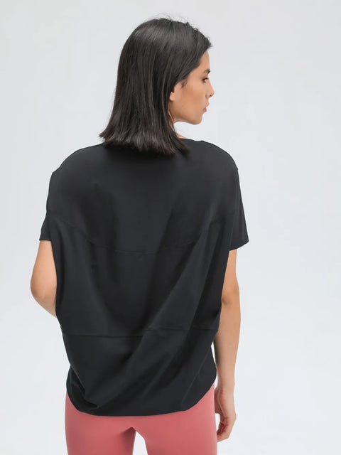 Sports short sleeved women's running fitness yoga clothes top t-shirt