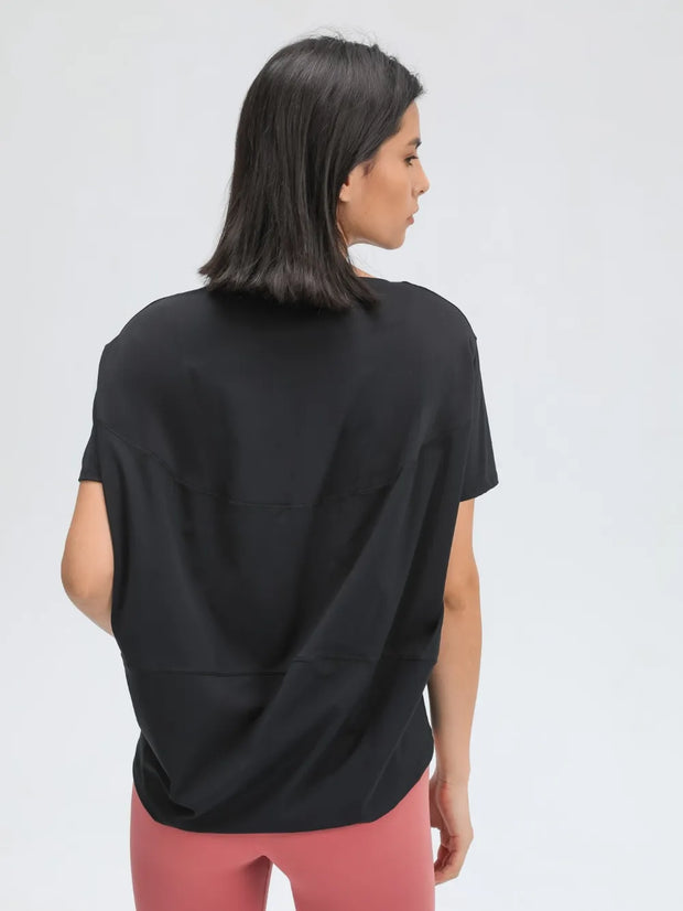 Sports short sleeved women's running fitness yoga clothes top t-shirt