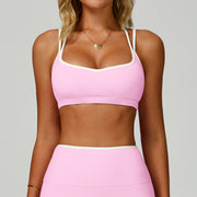 Seamless Sports Bra Quick-Dry Fitted Cross-Back Athletic Tank Top Running Fitness Sports Bra