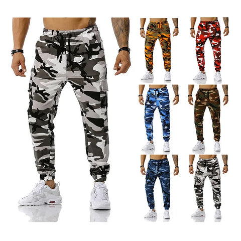 New Men's Camouflage Jogging Pants Outdoor Sweatpants Football Training Pants Fitness Loose Fit Casual