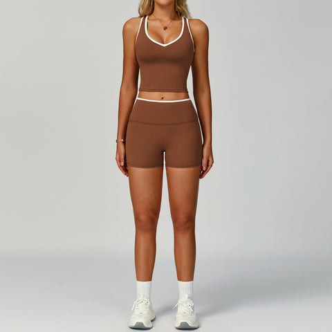 Set for Women - Tight-Fitting Backless Yoga Suit for Outdoor Fitness