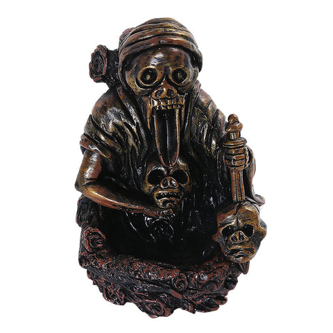 Resin New Product Backflow Agarwood Incense Burner Nordic Style Skull Ghost Festival Halloween Craft Gift Decoration