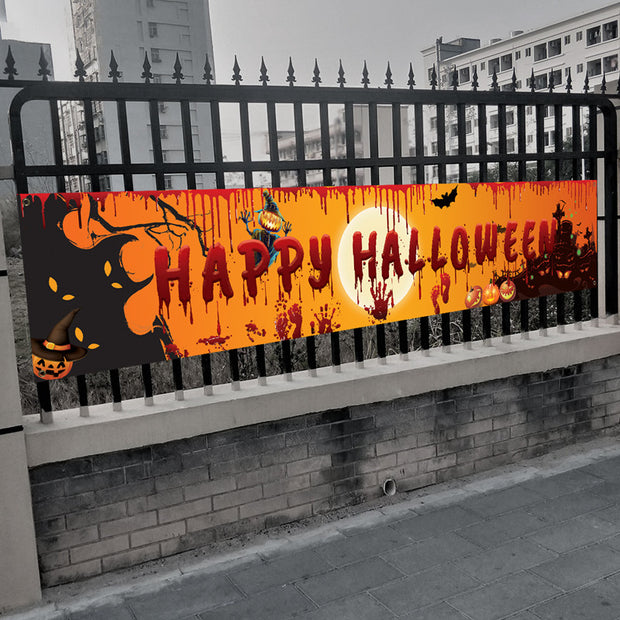 Halloween Product Party Banner Bloodstain Horror Yard Decoration Banner Background Arrangement