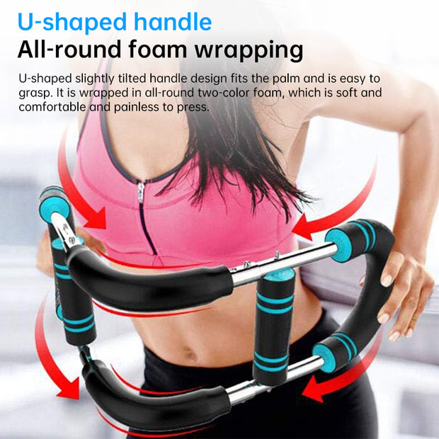Adjustable Spring Twister Arm Exerciser: Strengthen forearms, triceps & chest. Portable home fitness gear.