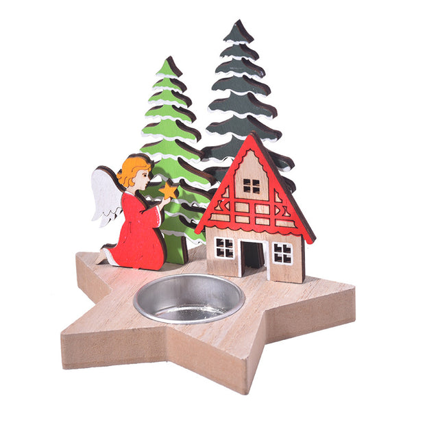 Christmas Decoration New Product Christmas Wooden Candle Stand Desktop Decoration Christmas Daily Necessities