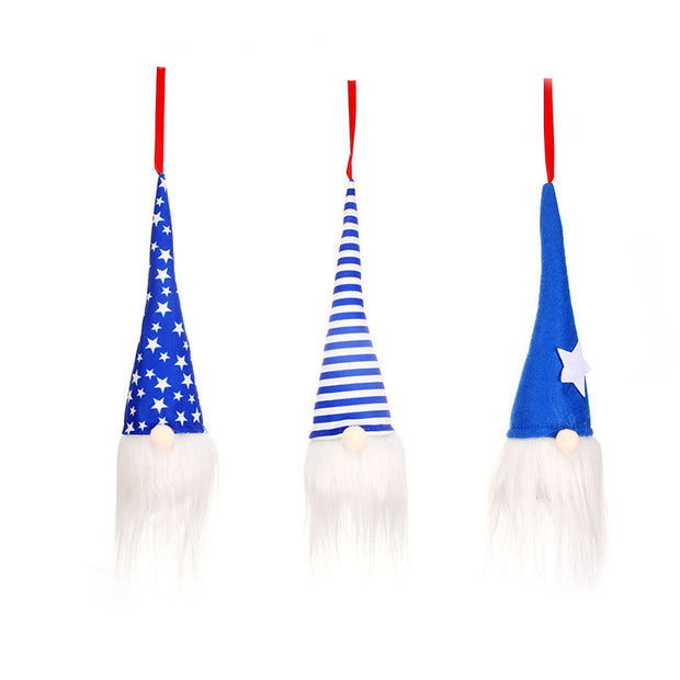 American Independence Day National Day with lights faceless old man pendant new product Rudolph ornaments children's gift