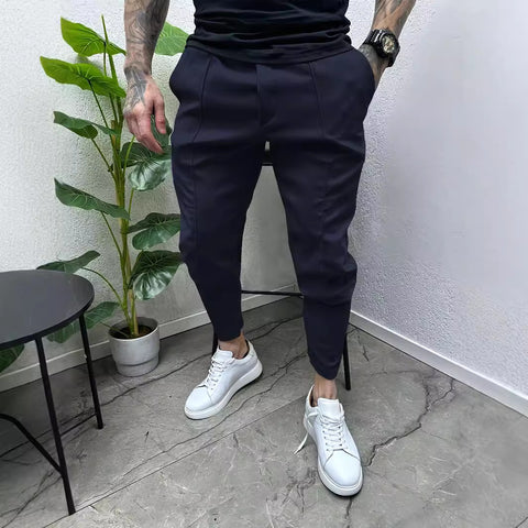 Casual slim fit small legged work pants outdoor long pants fitness pants