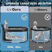 Portable multi-layer outdoor cold immersion bathtub for athletes' recovery, foldable for family use.