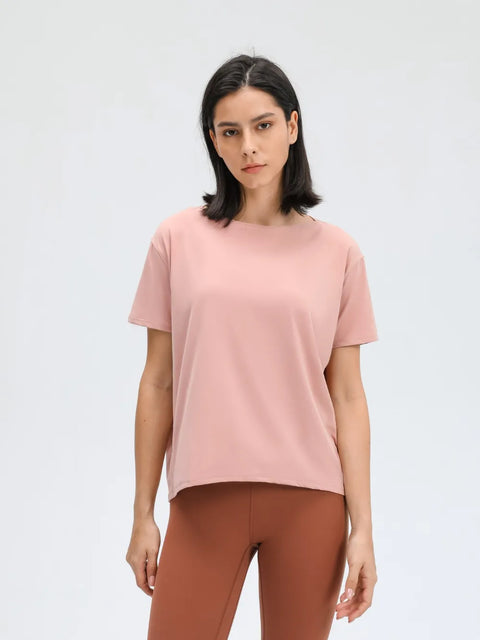 Sports short sleeved women's running fitness yoga clothes top t-shirt