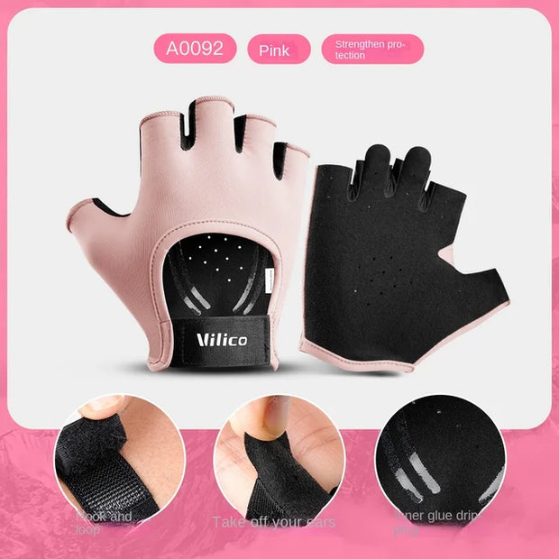 Fitness yoga gloves with half finger iron rubbing anti slip wear-resistant and anti cocoon gloves