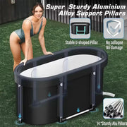 Portable multi-layer outdoor cold immersion bathtub for athletes' recovery, foldable for family use.